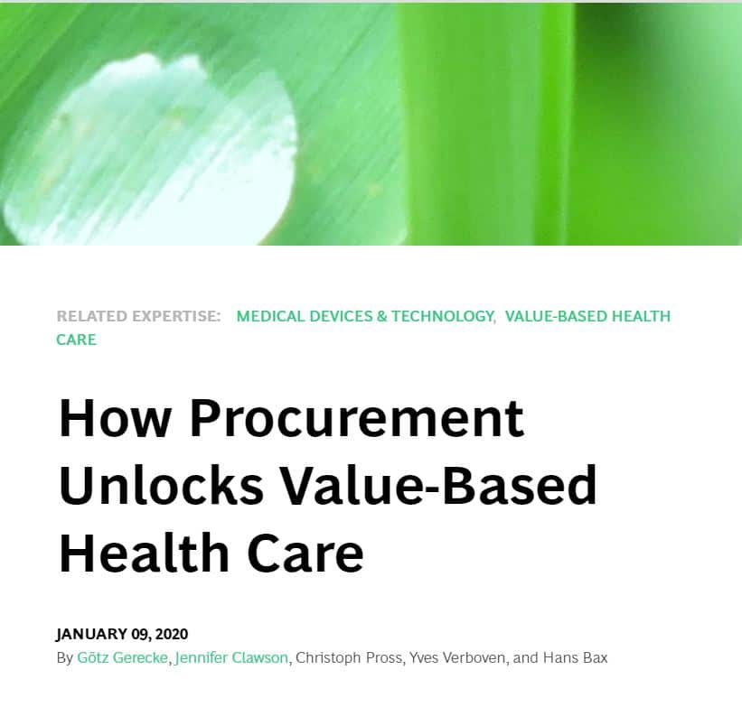 bcg Publication – How Procurement Unlocks Value-based Health Care