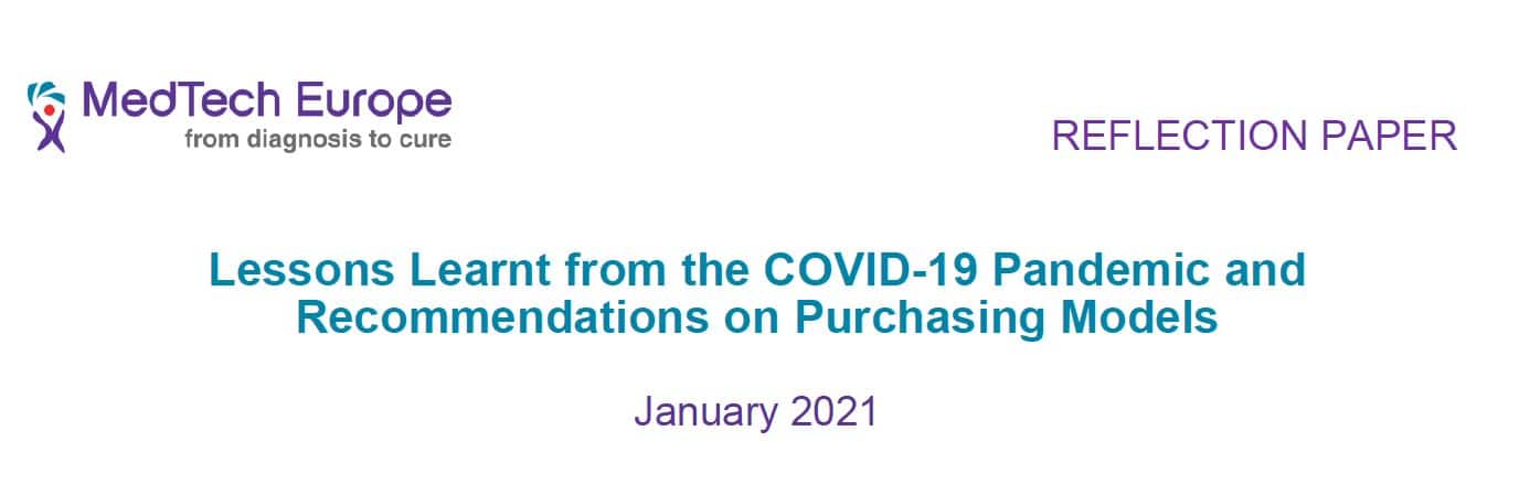 MedTech Europe – Lessons Learnt from the COVID-19 Pandemic and Recommendations on Purchasing Models_January 2021