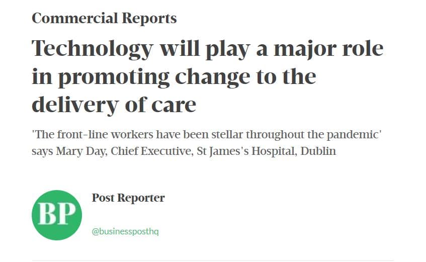 Mary Day, CEO St James’ Hospital, Dublin (Business Post Article)