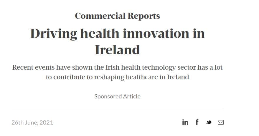 Justin Carty, CEO, HealthTech Ireland (Business Post Article)