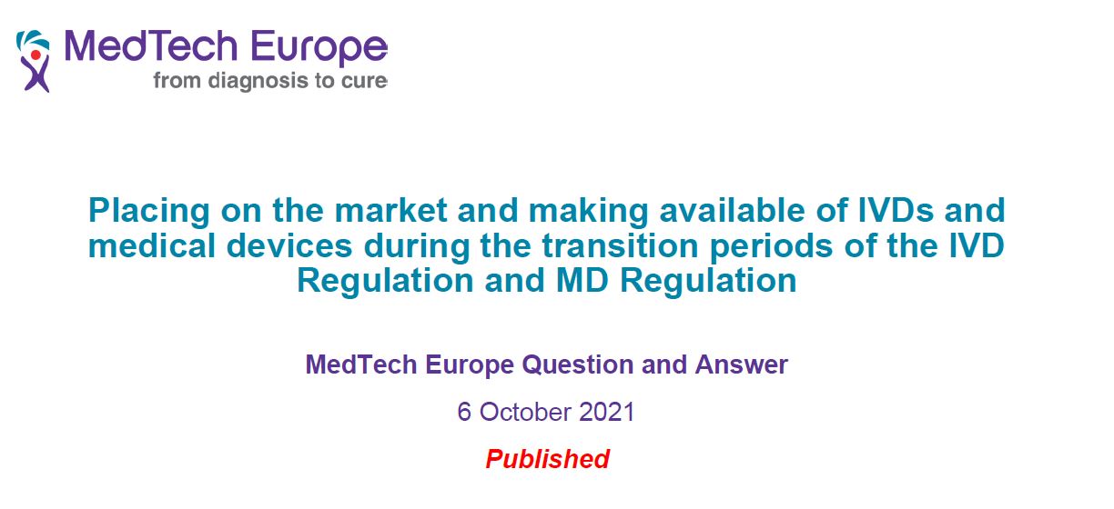 MedTech Europe – Placing on the market_transitional provisions Q&A